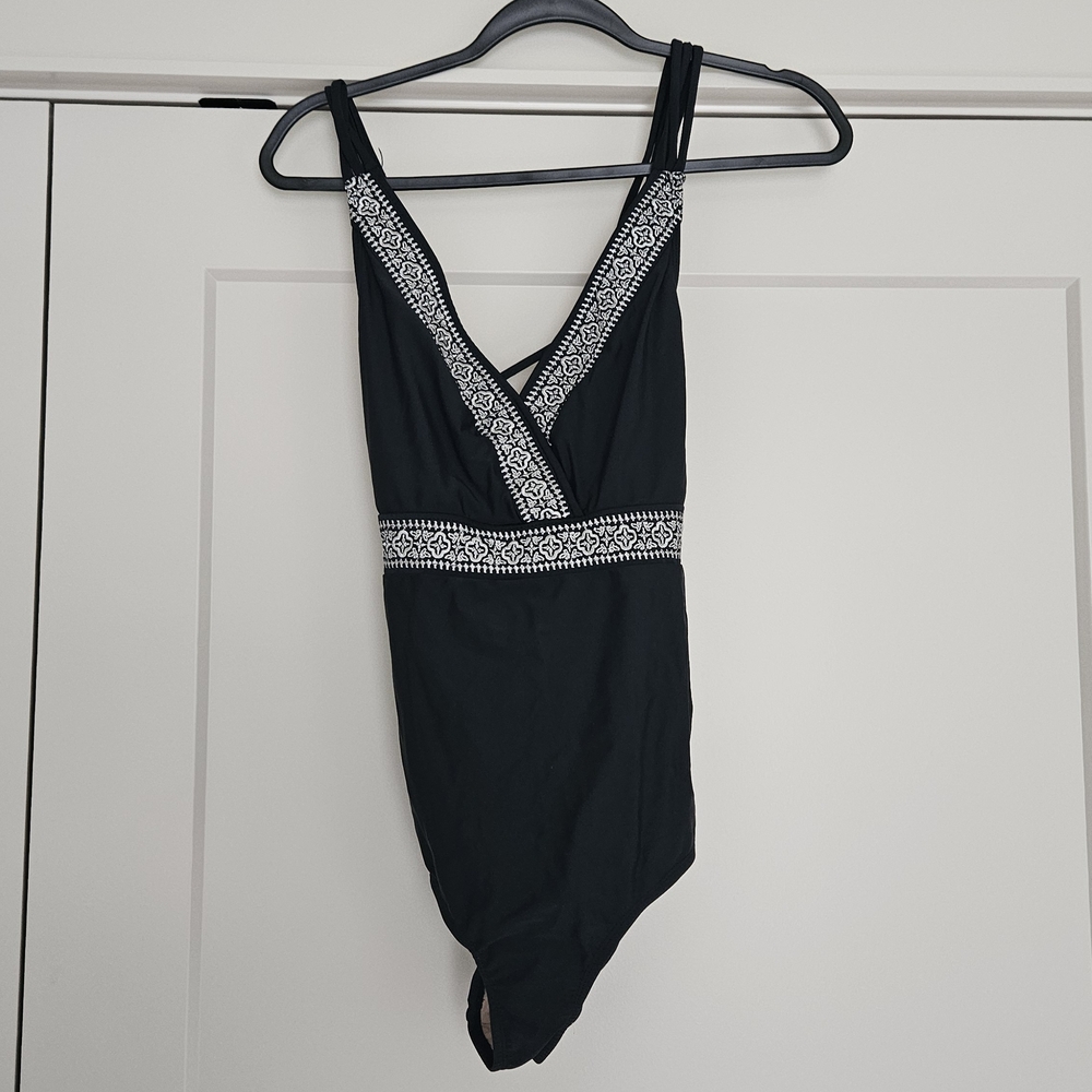 Cabana Life Black and Tan Swimsuit